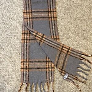 Gray and Brown Plaid women’s long warm Scarf